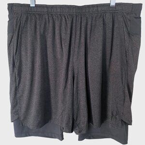 Spyder Active Performance ProWeb Lined Shorts Gray Mens XXL Athletic Stretch Gym
